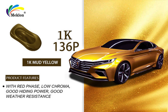 Lodo Amarelo 1K Pintura de Carro Basecoat Resistente a Mofo Revestimento Acrílico