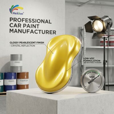 Pintura de reparação de automóveis com baixo COV Cristal de pérola amarelo Pintura de automóvel resistente aos raios UV Fornecedor