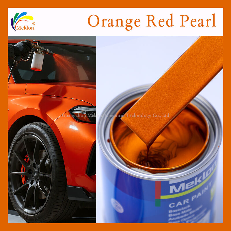 Orange Red Pearl High Hiding Power Scratch Resistant Refinish Car Paint for Automotive Repair